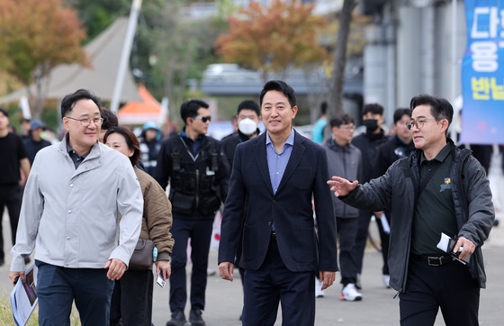 잠수교 보행전용교 전환 현장점검 나선 오세훈 시장