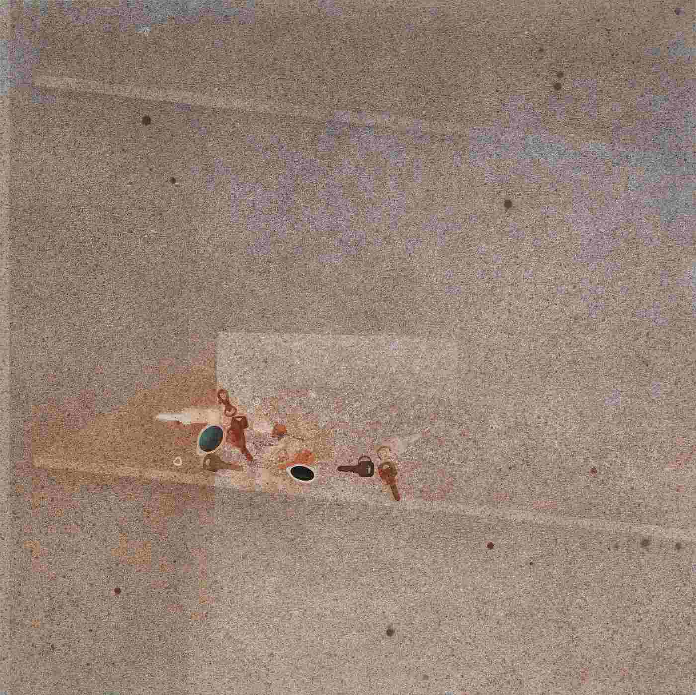 본문 이미지 - 고니, 결로 5 Condensation 5, 2026, watercolor, colored pencil, and partial collage on canvas, 100 x 100 cm (전시공간 '더 소소' 제공)