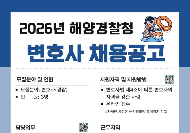 해경청, '변호사 자격' 3명 채용…"수사 신뢰성·공정성 높인다"