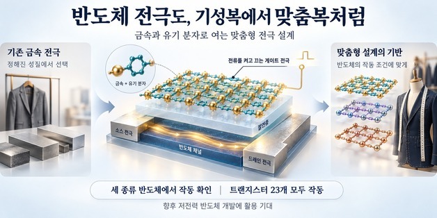 반도체 켜고 끄는 '전극' 기성품 벗어나 맞춤 설계 길 열어