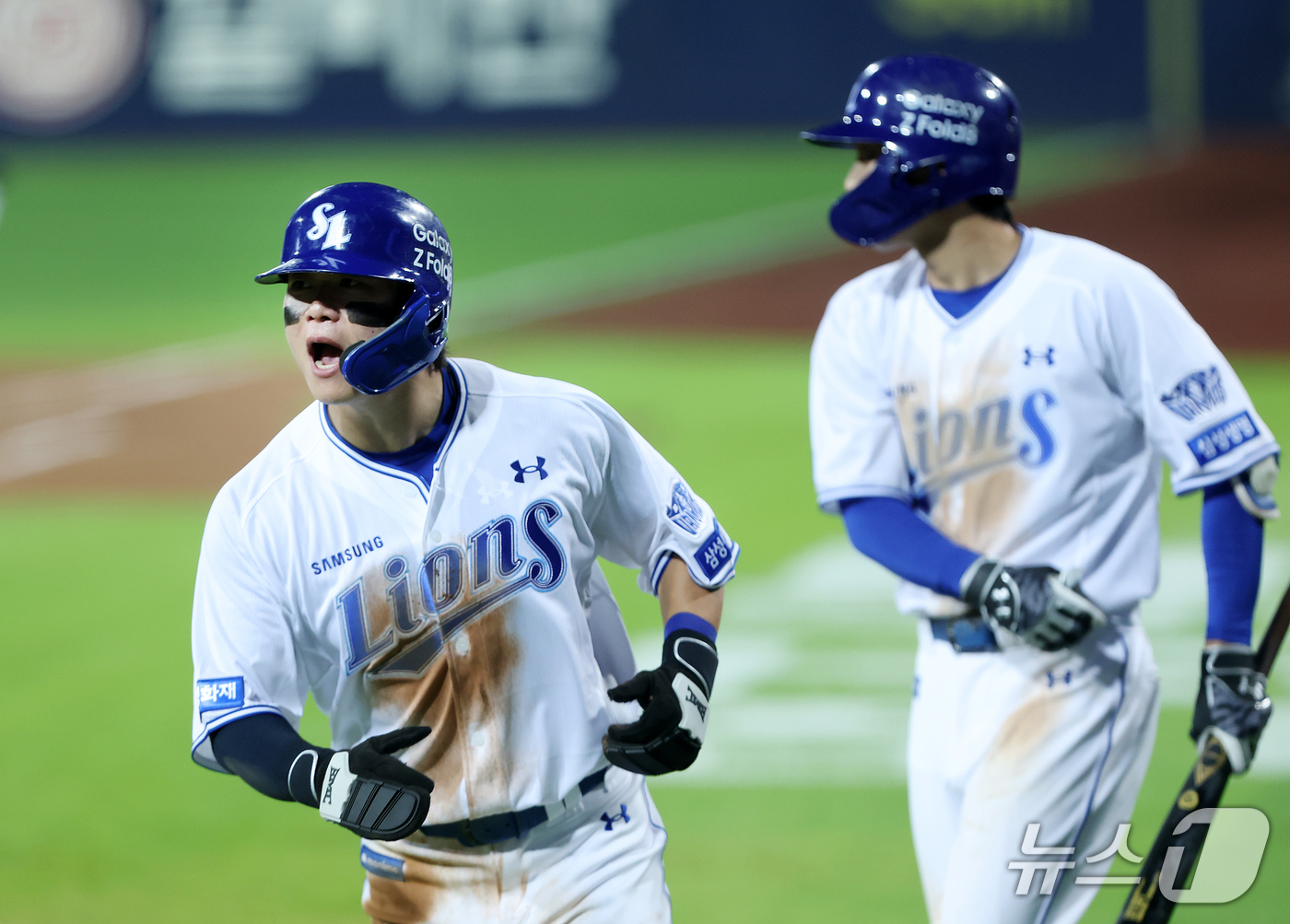 (대구=뉴스1) 공정식 기자 = 26일 오후 대구 삼성라이온즈파크에서 열린 프로야구 2026 신한 SOL KBO 포스트시즌 플레이오프 1차전 KIA 타이거즈와 삼성 라이온즈의 경기 …