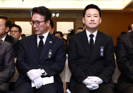고 최형우 전 내부무 장관 영결식 참석한 김민석·장동혁 대표