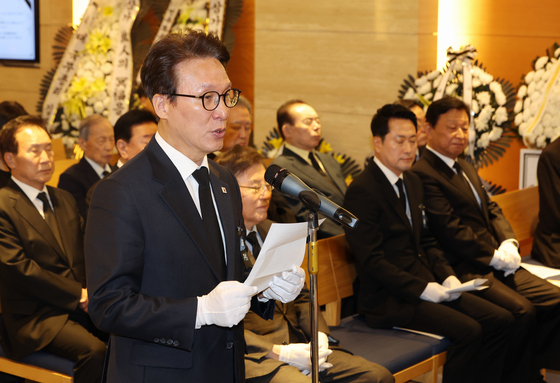 김민석 민주당 대표, 고 최형우 전 장관 영결식 조사