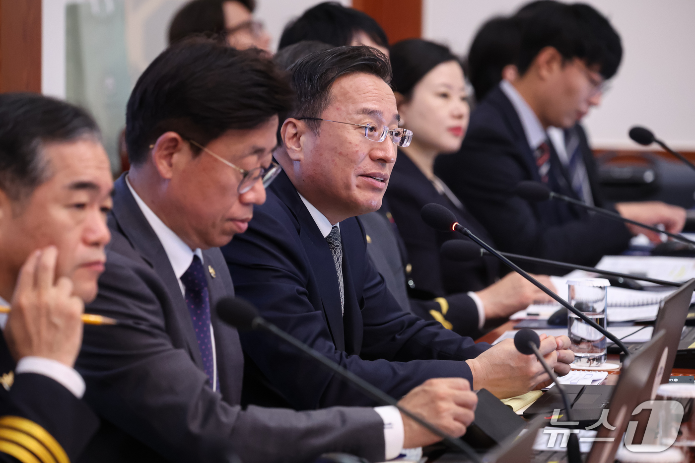 (서울=뉴스1) 이재명 기자 = 이정현 검찰총장 직무대행이 27일 청와대에서 열린 국무회의에서 발언하고 있다. (청와대통신사진기자단) 2026.10.27/뉴스1