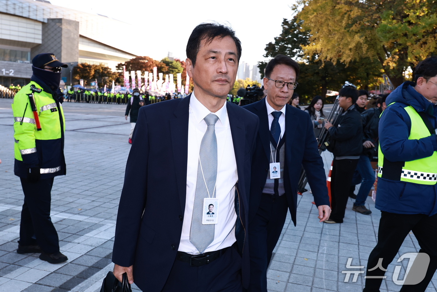 (서울=뉴스1) 구윤성 기자 = '6·3 지방선거 투표용지 부족 사태' 등 중앙선거관리위원회 관련 의혹을 수사하는 이태한 특별검사가 28일 오전 서울 송파구 올림픽공원 핸드볼 경기 …