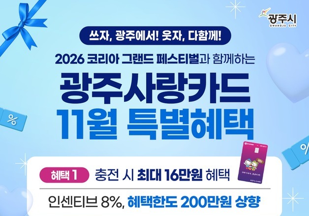 경기 광주시, 11월 한 달 지역화폐 충전 한도 200만원으로 확대