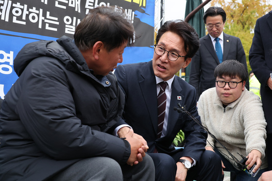 김민석 대표, 김준영 위원장 단식농성장 방문