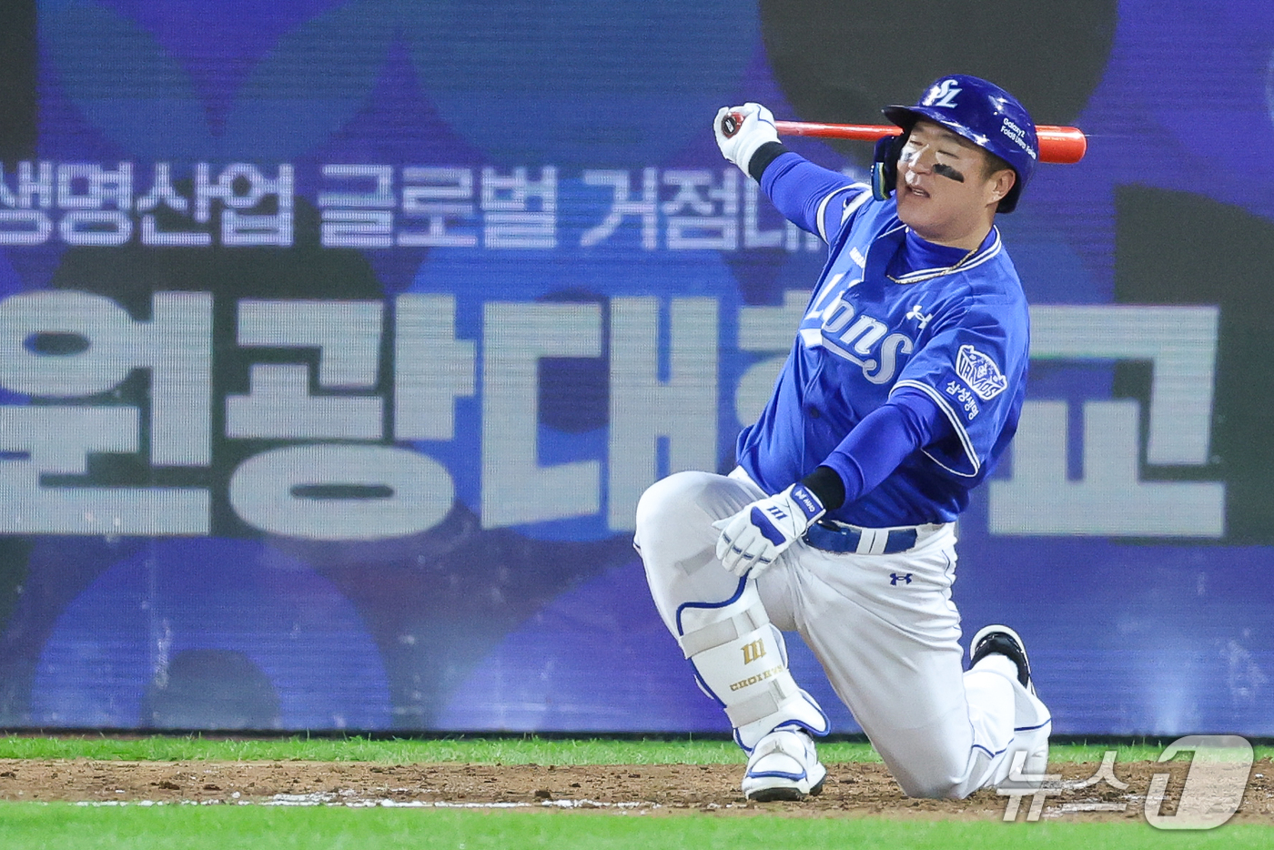 (전남광주=뉴스1) 안은나 기자 = 29일 전남광주 북구 광주기아챔피언스필드에서 열린 프로야구 2026 신한 SOL KBO 포스트시즌 플레이오프 3차전 삼성 라이온즈와 KIA 타이 …