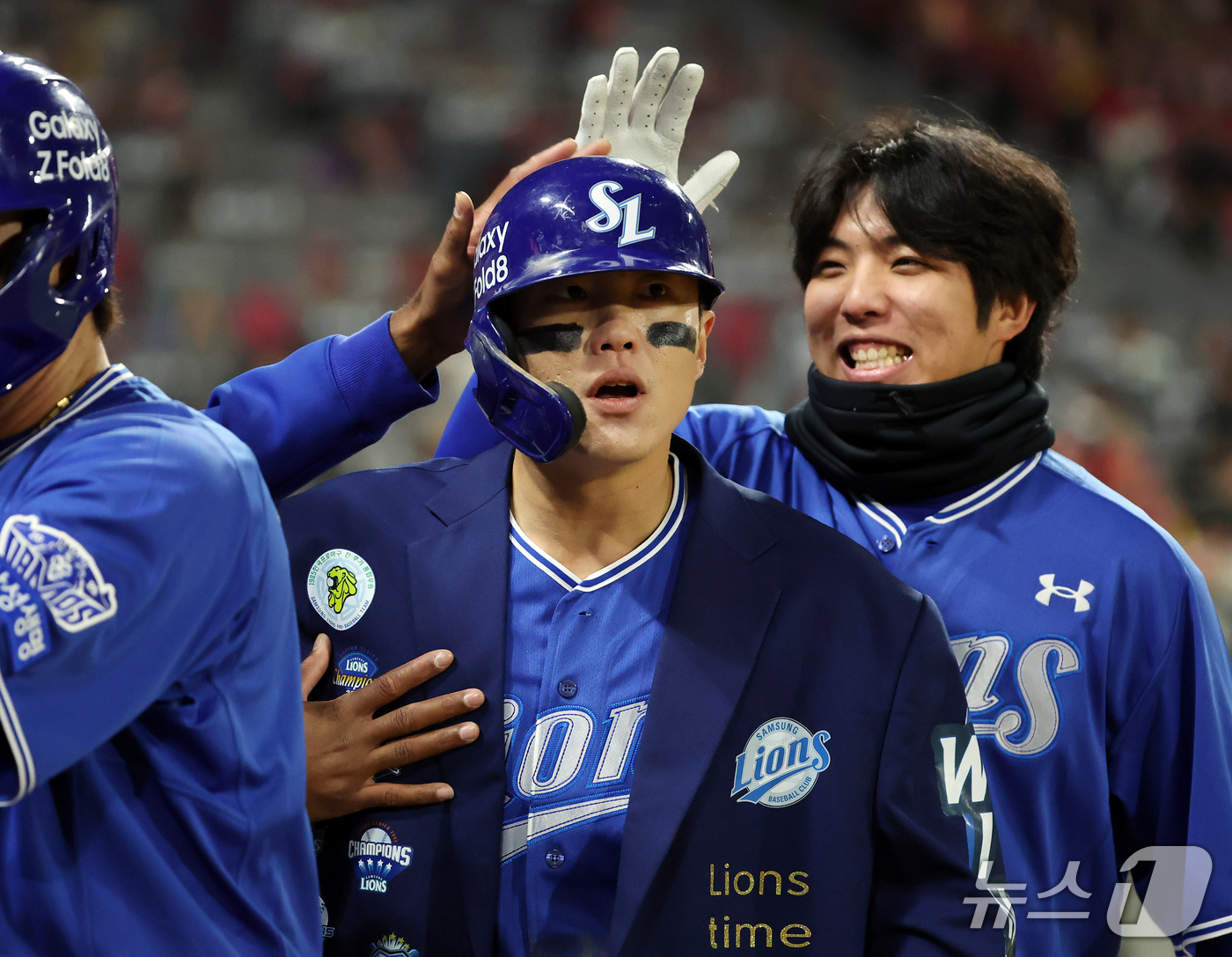 (전남광주=뉴스1) 김진환 기자 = 29일 오후 전남광주 기아챔피언스필드에서 열린 프로야구 2026 신한 SOL KBO 포스트시즌 플레이오프 3차전 삼성 라이온즈와 KIA 타이거즈 …