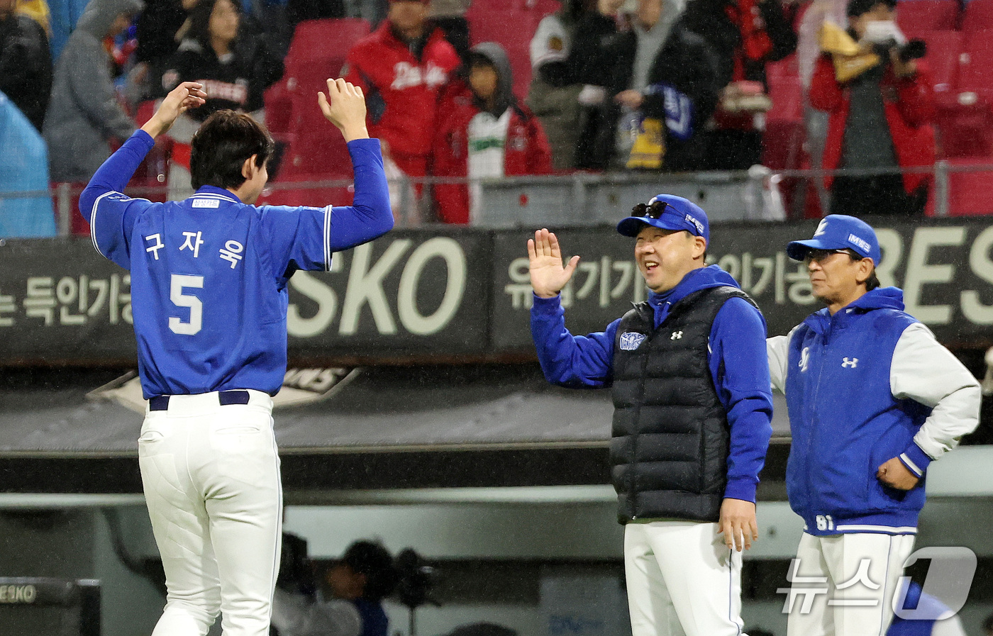 (전남광주=뉴스1) 박지혜 기자 = 29일 전남광주 북구 광주기아챔피언스필드에서 열린 프로야구 2026 신한 SOL KBO 포스트시즌 플레이오프 3차전 삼성 라이온즈와 KIA 타이 …