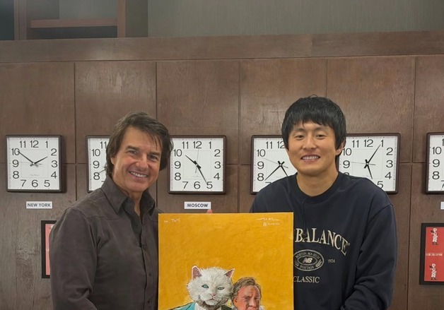 기안84, 톰 크루즈 만났다 "건강하세요, 형님" 그림까지 선물 [N샷]
