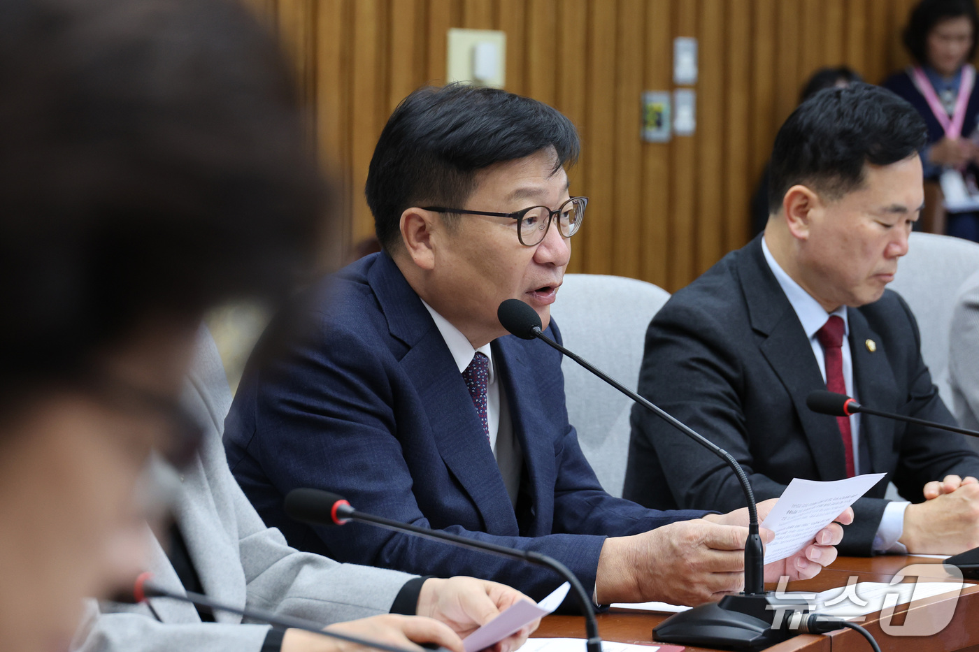 (서울=뉴스1) 신웅수 기자 = 정점식 국민의힘 원내대표가 30일 서울 여의도 국회에서 열린 국정감사 대책회의에서 발언하고 있다. 2026.10.30/뉴스1
