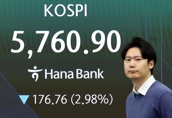 美 AI기술주 급락에 코스피 4% 하락, 5700선 후퇴[개장시황]