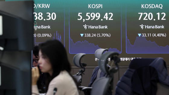 코스피, 장중 5600선 붕괴