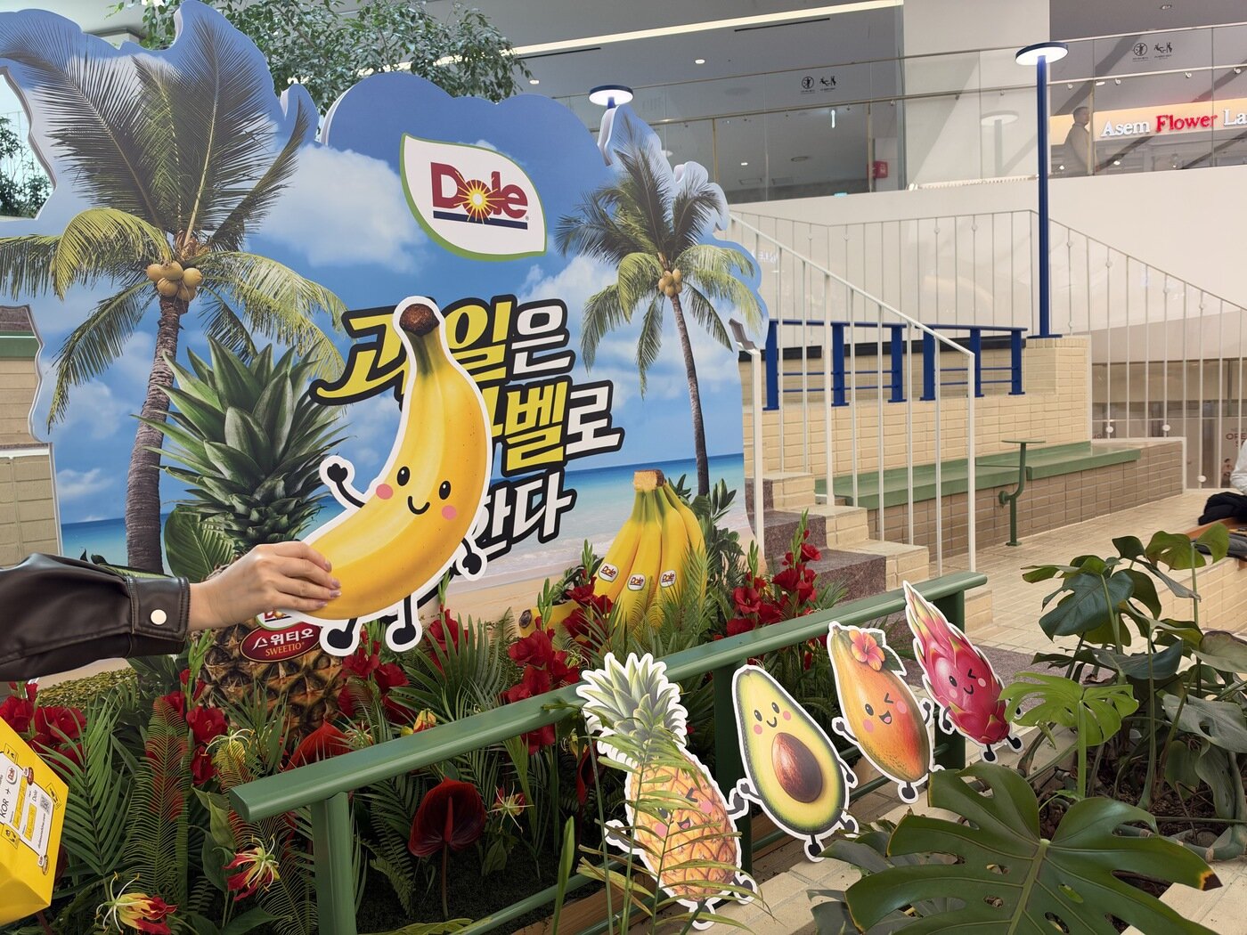 본문 이미지 -  서울 강남구 코엑스몰에 마련된 돌(DOLE) 팝업스토어 포토존.