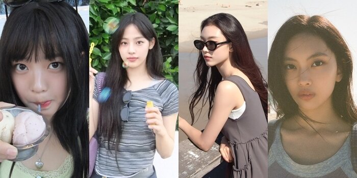 본문 이미지 - 뉴진스 하니, 민지, 해린, 혜인(왼쪽부터, 뉴진스 SNS 갈무리)