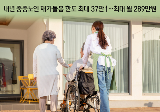 [오늘의 그래픽] 내년 중증노인 재가돌봄 한도 최대 37만↑…최대 월 289만원