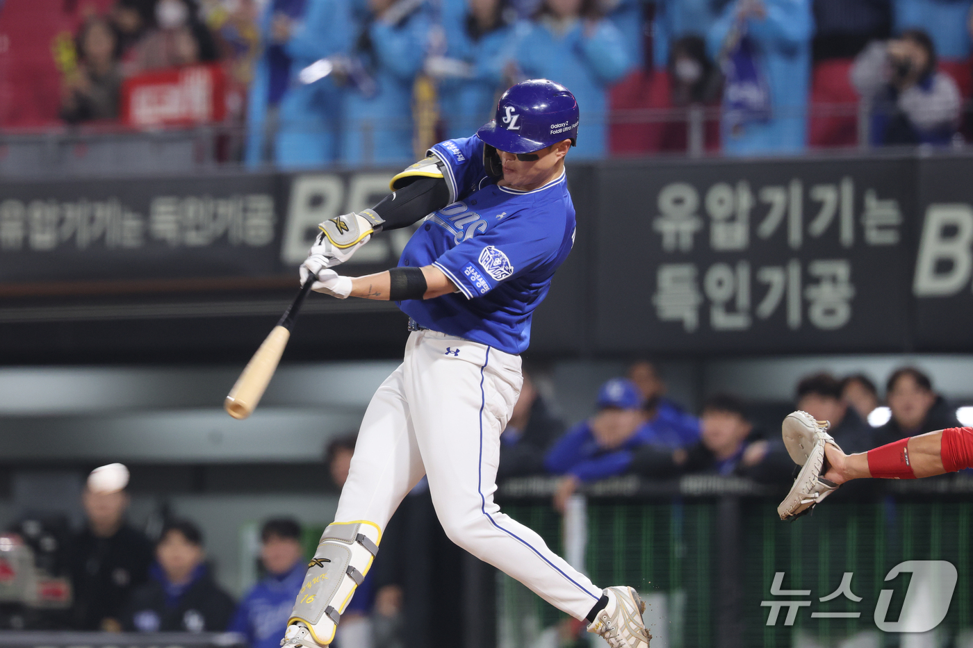 (전남광주=뉴스1) 안은나 기자 = 30일 전남광주 북구 광주기아챔피언스필드에서 열린 프로야구 2026 신한 SOL KBO 포스트시즌 플레이오프 4차전 삼성 라이온즈와 KIA 타이 …