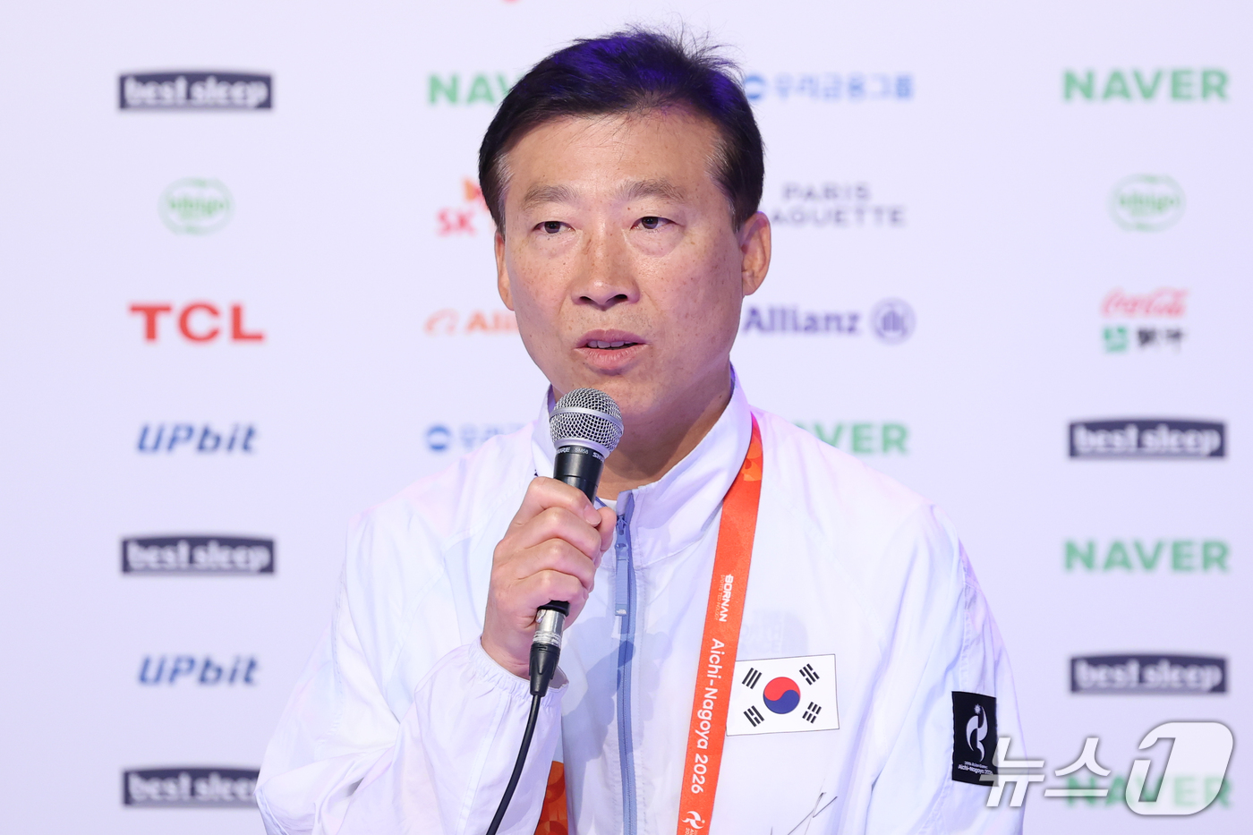 (나고야=뉴스1) 안은나 기자 = 김택수 국가대표 선수촌장이 4일 일본 라이브스 나고야 코리아하우스에서 열린 2026 아이치·나고야 아시안게임 대한민국 선수단 결산 기자회견에서 선 …