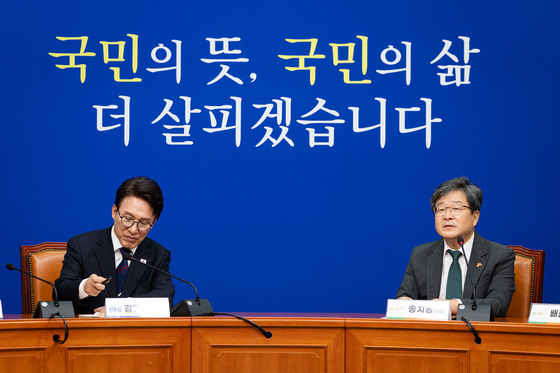 김민석 더불어민주당 대표 예방하는 송치용 신임 사회민주당 대표