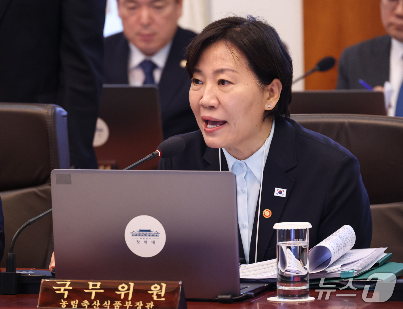(서울=뉴스1) 허경 기자 = 송미령 농림축산식품부 장관이 6일 청와대에서 열린 국무회의에서 발언을 하고 있다. 2026.10.6/뉴스1