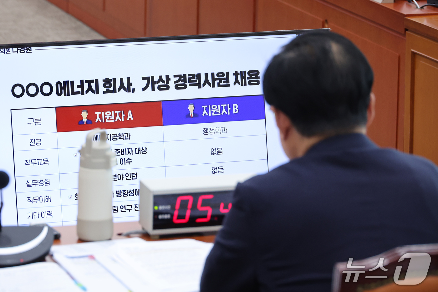 (서울=뉴스1) 신웅수 기자 = 김성환 기후에너지환경부 장관이 6일 서울 여의도 국회에서 열린 기후에너지환경노동위원회의 기후에너지환경부에 대한 국정감사에서 나경원 국민의힘 의원의 …