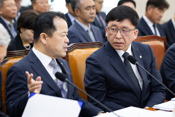 [국감] 중앙선관위 위철환 위원장 직무대행과 강동완 사무총장 직무대행 '논의'