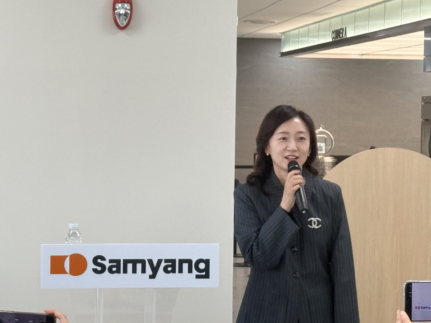 본문 이미지 - 채혜영 삼양식품 상품본부 본부장이 '짜르르' 출시 배경과 개발 과정에 대해 말하고 있다. ⓒ News1 황두현 기자