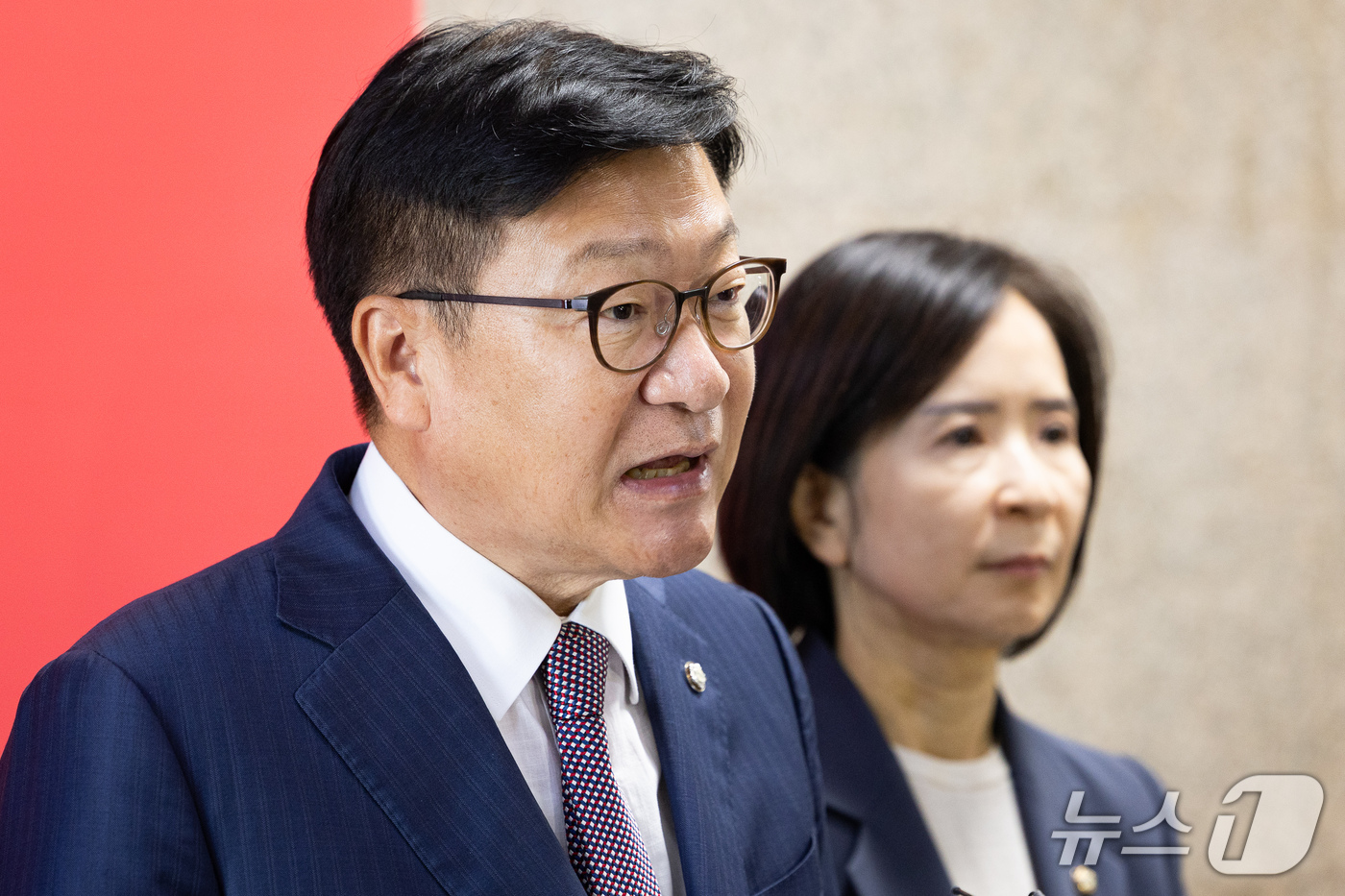 (서울=뉴스1) 유승관 기자 = 정점식 국민의힘 원내대표가 7일 서울 여의도 국회에서 국정감사 현안 브리핑을 하고 있다. 2026.10.7/뉴스1