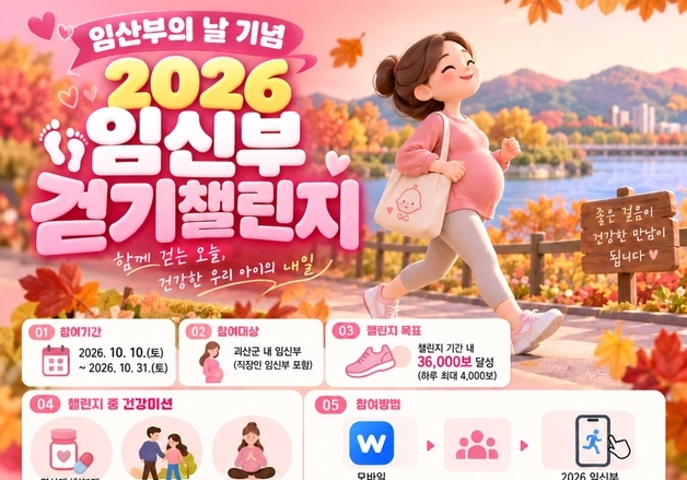 괴산군, 임신부 걷기 챌린지 운영…건강한 출산 응원