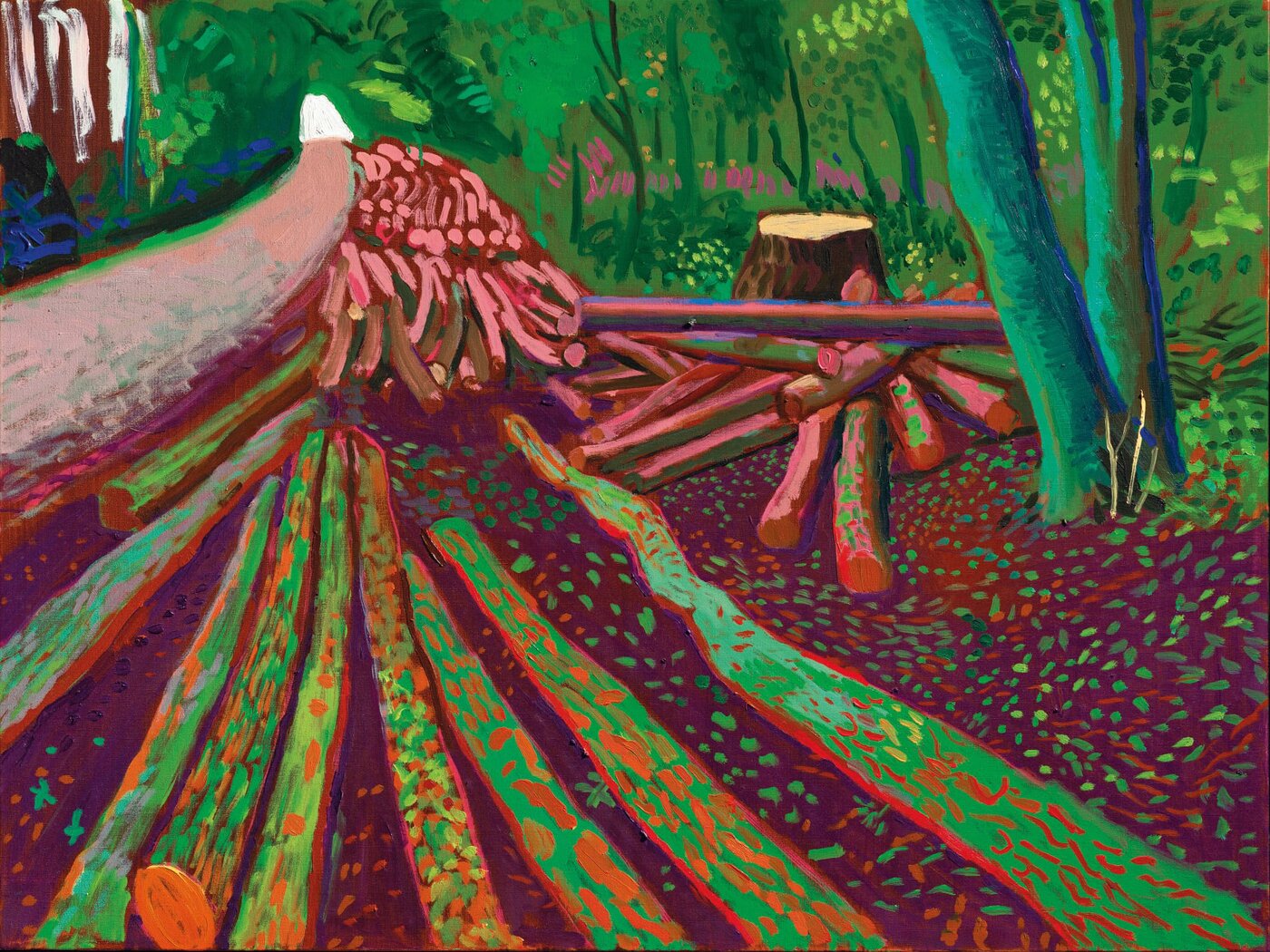 본문 이미지 - David Hockney_More Woldgate Timber, October 13th 2009_2009_oil on canvas_91.5 &times; 122 cm ⓒ David Hockney Photo Credit_ Richard Schmidt (글로벌세아 아트스페이스 제공)