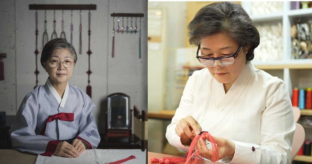 본문 이미지 - 왼쪽부터 '매듭장' 보유자 박선경·임금희 씨(국가유산청 제공)