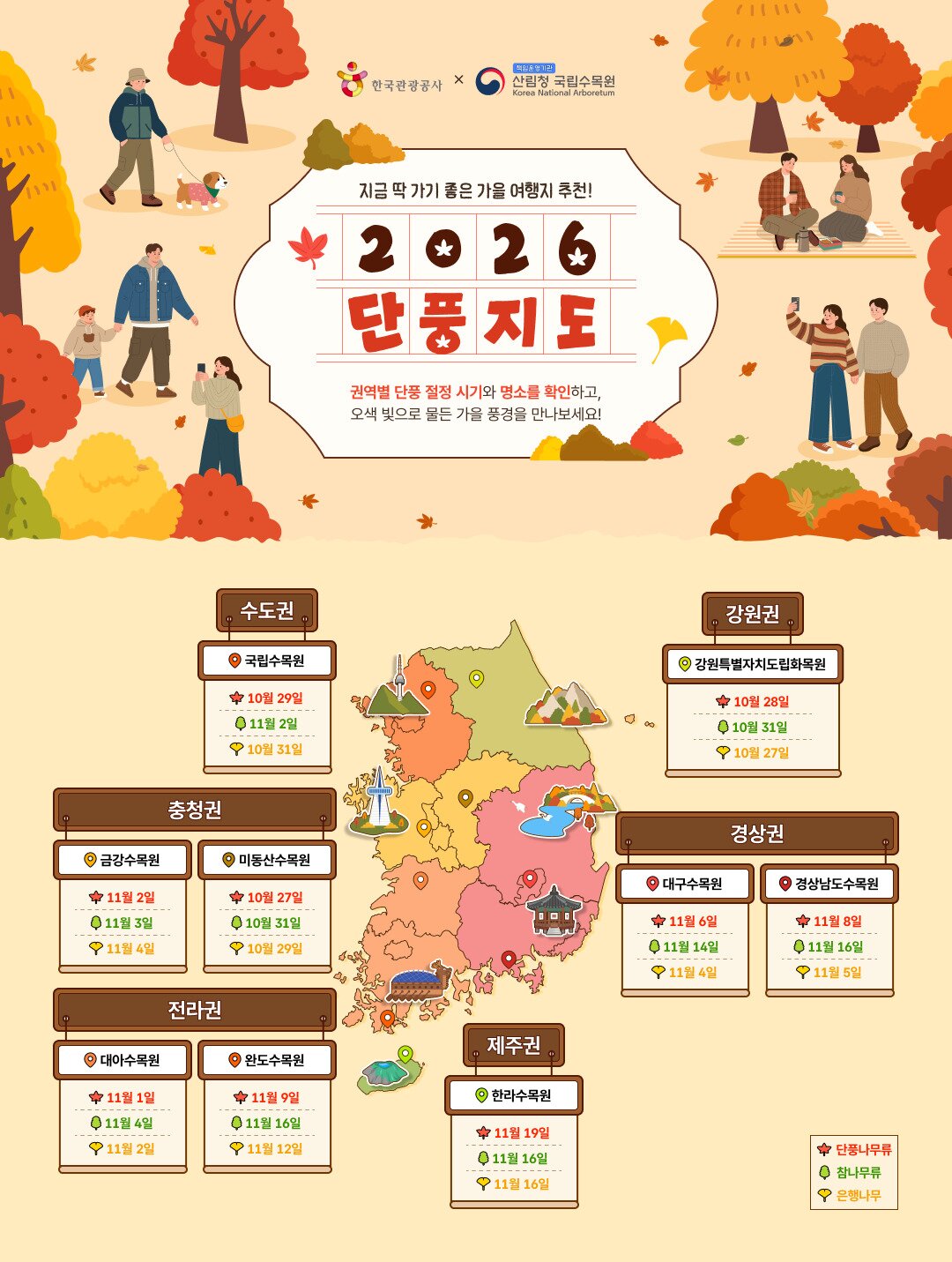 본문 이미지 - 2026 단풍지도 이미지(한국관광공사 제공)
