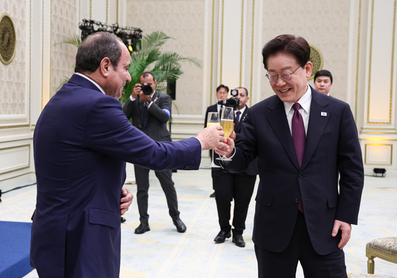 건배하는 한·이집트 정상