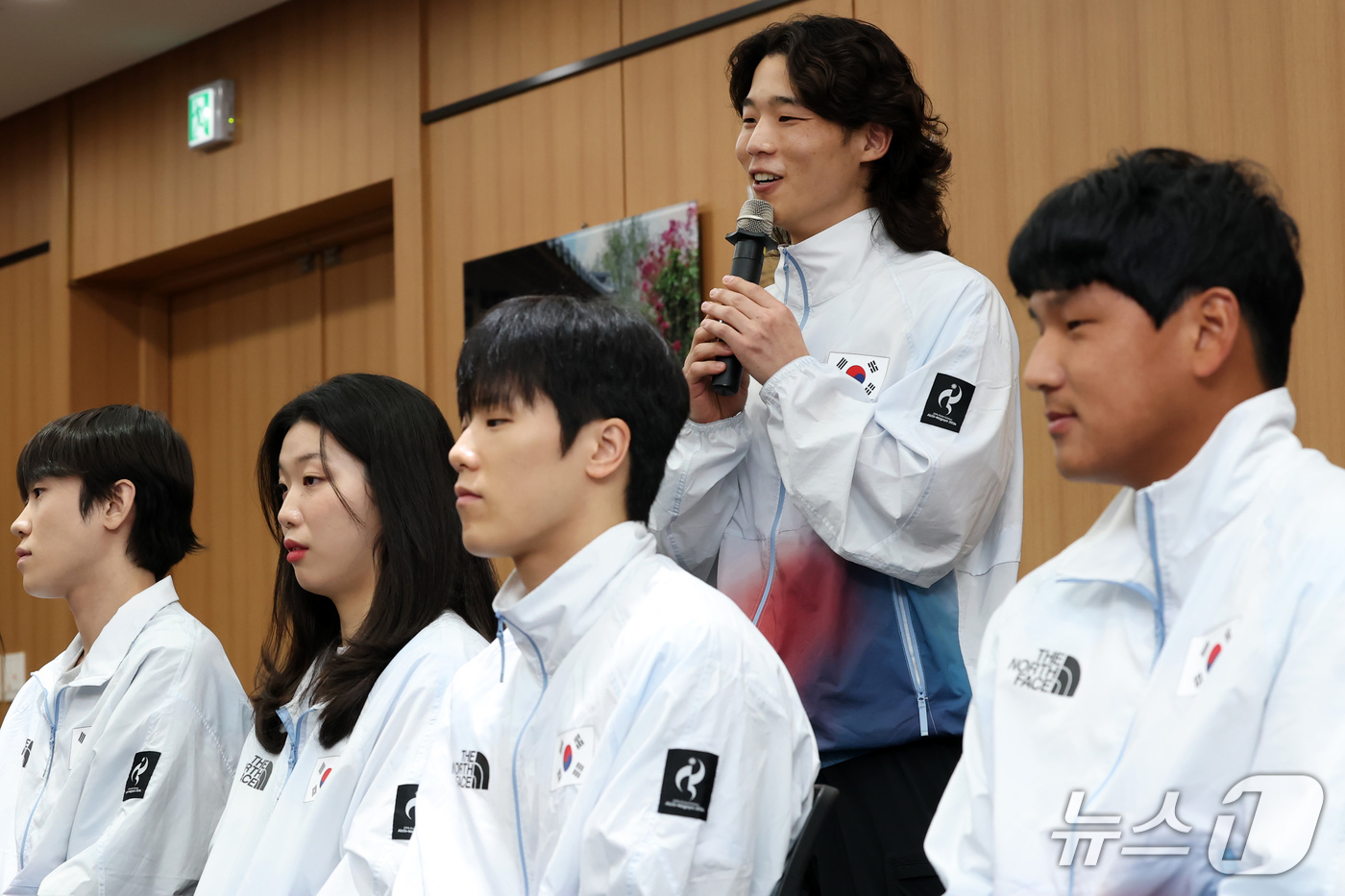 (대구=뉴스1) 공정식 기자 = 8일 오전 대구시 동인청사에서 열린 '2026 아이치-나고야 아시안게임 출전 선수 격려식'에서 세팍타크로 오대양(대구시청) 선수가 소감을 밝히고 있 …
