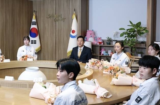 오세훈 "도전의 시간이 더 값져"…아시안게임 서울시청 선수단 격려