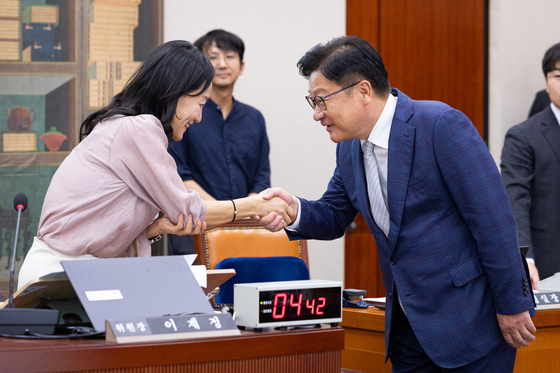 [국감] 문체위 국감장 찾은 정점식 국민의힘 원내대표