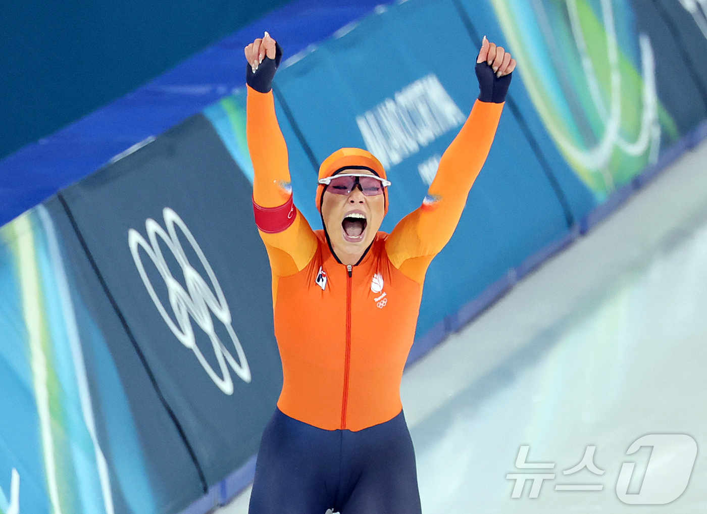 (밀라노=뉴스1) 김진환 기자 = 네덜란드 스피드스케이팅 유타 레이르담이 9일(현지시간) 이탈리아 밀라노 스피드스케이팅 스타디움에서 열린 여자 1000m에 출전해 1분12초31로 …