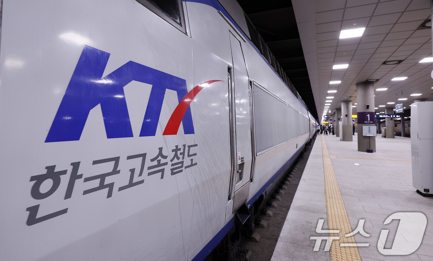(서울=뉴스1) 박지혜 기자 = 10일 오후 서울 수서역에서 KTX 열차가 시범 교차운행을 앞두고 안전점검을 위한 시운전을 하고 있다.코레일과 에스알은 오는 25일 KTX-SRT …