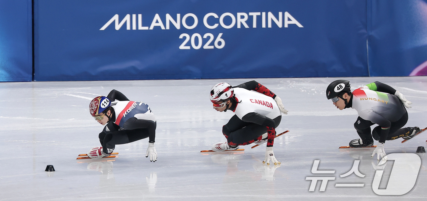 (밀라노=뉴스1) 김성진 기자 = 쇼트트랙 선수 신동민이 10일(현지시간) 이탈리아 밀라노 아이스 스케이팅 아레나에서 열린 2026 밀라노·코르티나담페초 동계올림픽 쇼트트랙 남자 …