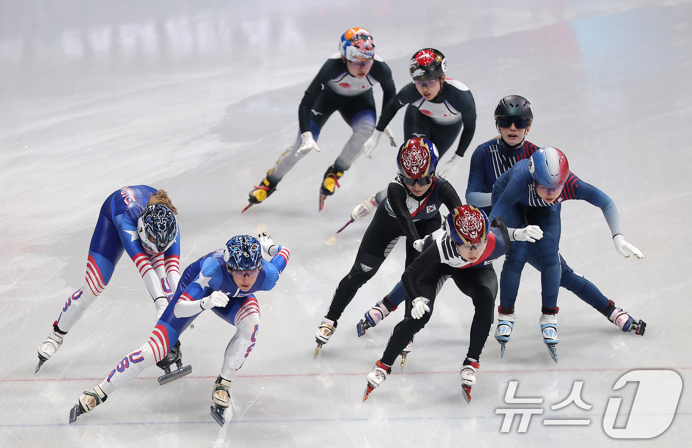 (밀라노=뉴스1) 김성진 기자 = 쇼트트랙 대표팀 김길리가 10일(현지시간) 이탈리아 밀라노 아이스 스케이팅 아레나에서 열린 2026 밀라노·코르티나담페초 동계올림픽 쇼트트랙 혼성 …