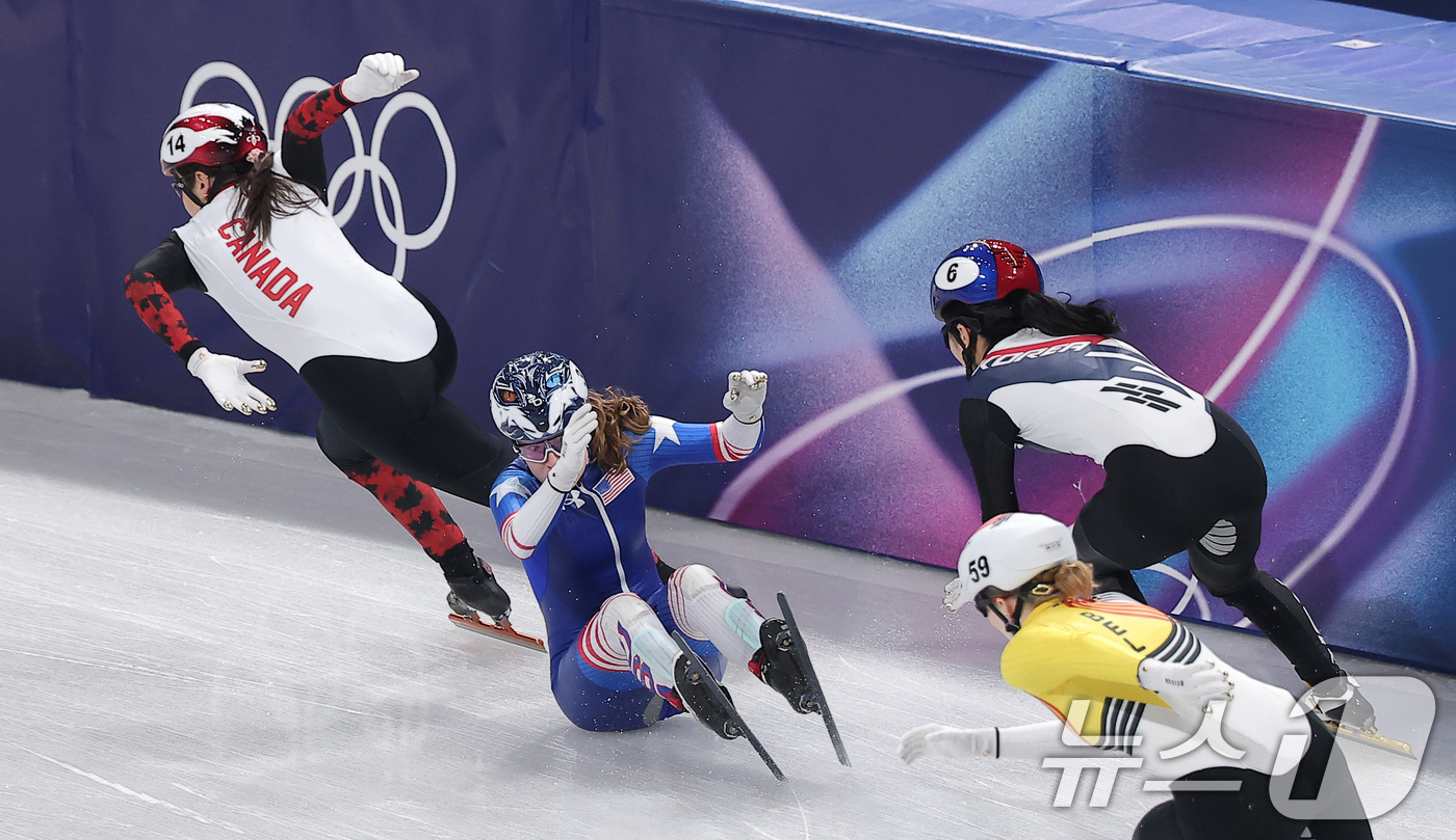 (밀라노=뉴스1) 김성진 기자 = 쇼트트랙 대표팀 김길리가 10일(현지시간) 이탈리아 밀라노 아이스 스케이팅 아레나에서 열린 2026 밀라노·코르티나담페초 동계올림픽 쇼트트랙 혼성 …