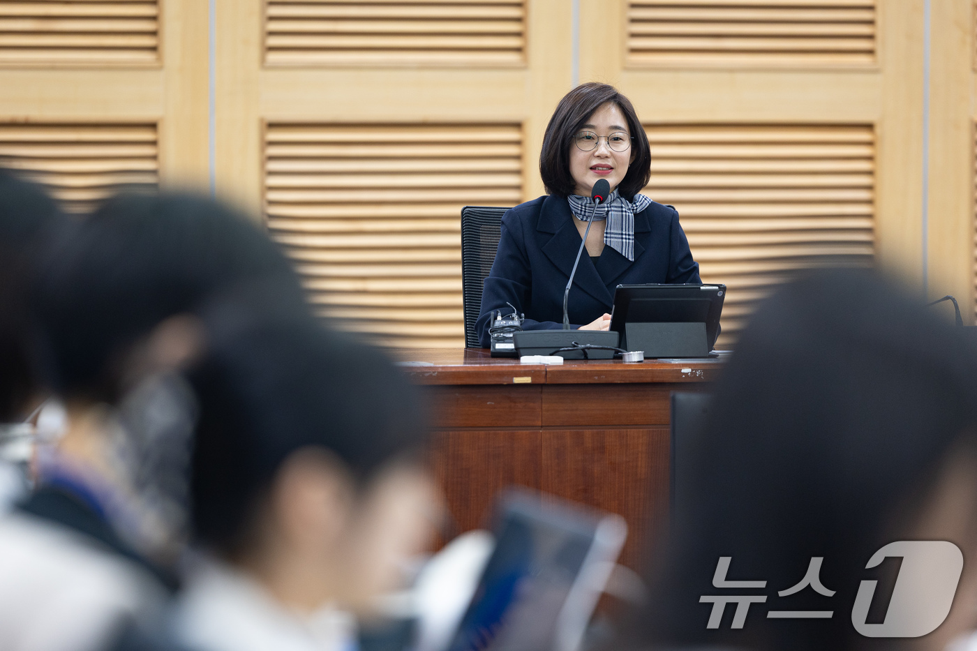 (서울=뉴스1) 유승관 기자 = 김재연 진보당 상임대표가 11일 서울 여의도 국회 의원회관에서 열린 기자간담회에서 모두 발언을 하고 있다. 2026.2.11/뉴스1