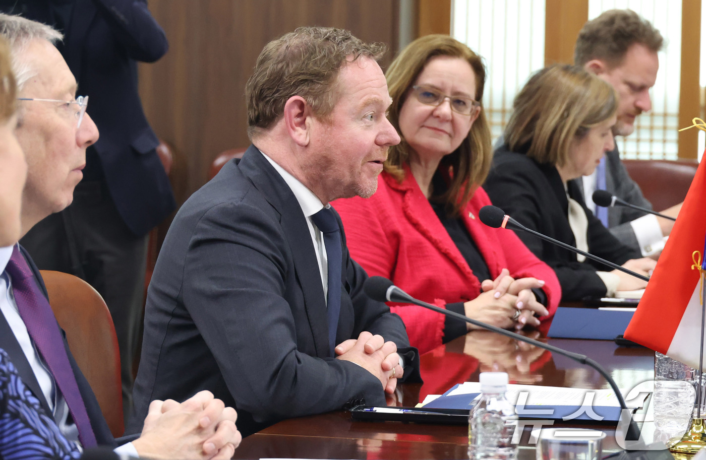 (서울=뉴스1) 임세영 기자 = 다비드 반 베일 네덜란드 외교장관이 11일 오전 서울 종로구 외교부청사에서 열린 '한-네덜란드 외교산업 2+2 회의'에서 발언하고 있다. (공동취재 …