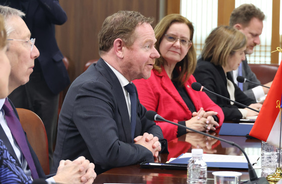 발언하는 다비드 반 베일 네덜란드 외교장관