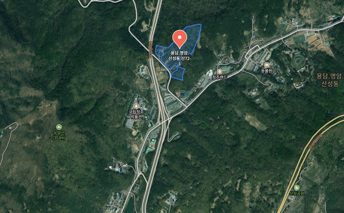 본문 이미지 - 청주시 명암지구 대지조성사업 신청 용지.(네이버지도 캡쳐)/뉴스1 