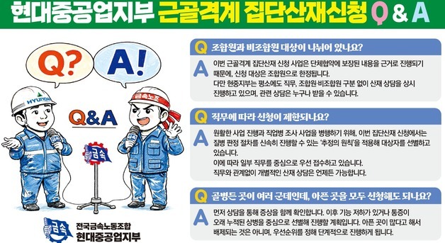 HD현대중 노조, 근골격계 질환 집단 산재신청 추진