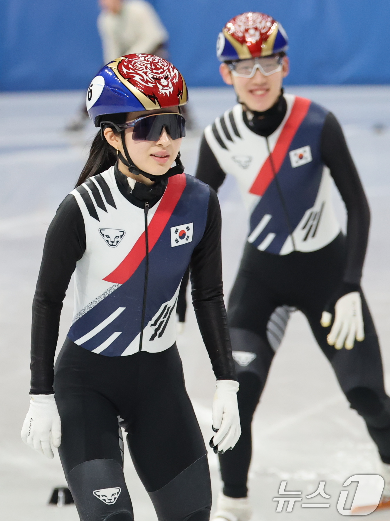 (밀라노=뉴스1) 김진환 기자 = 쇼트트랙 대표팀 김길리가 11일(현지시간) 이탈리아 밀라노 아이스 스케이팅 아레나에서 공식 훈련을 하고 있다. 2026.2.11/뉴스1