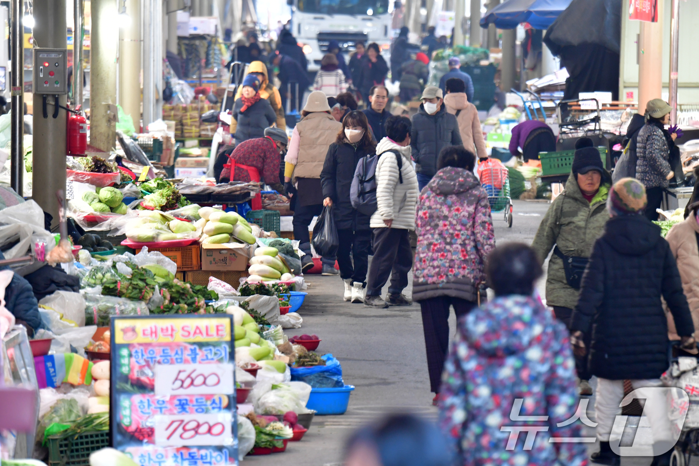 (포항=뉴스1) 최창호 기자 = 설 명절을 앞둔 12일 오전 경북 포항시 죽도시장 곳곳이 제수용품을 구입을 위해 나온 시민들로 붐비고 있다. 2026.2.12/뉴스1