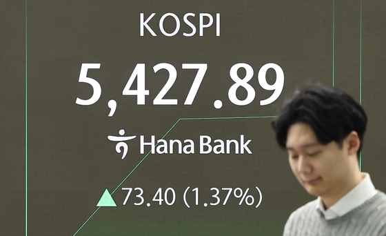 코스피, 장중 사상 첫 5400선 돌파
